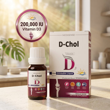 D-Chol Vitamin D3 Drinkable Liquid 200,000 IU – Single Dose Sugar-Free Supplement